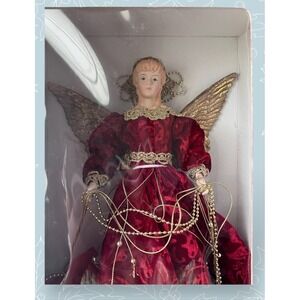 New In Original Box Victorian Angel Xmas‎ Tree Topper - Vintage holiday Decor